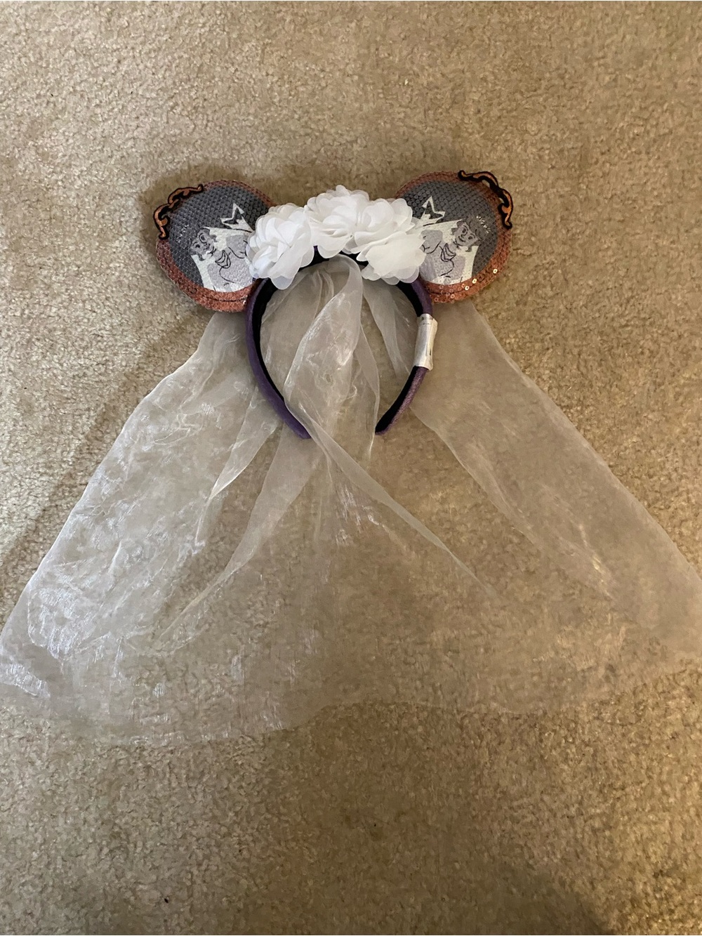 Disney Parks Haunted Mansion Constance Bride Minnie Mouse Ear Headband Halloween